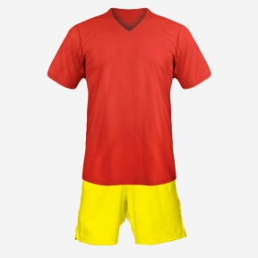 Детская футбольная форма Playfootball (red-yellow)