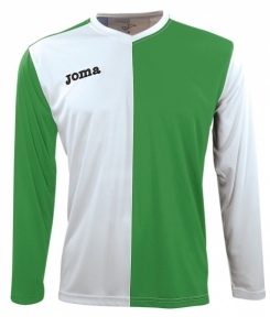 Футболка Joma Premier бело-зеленая (длинный рукав)