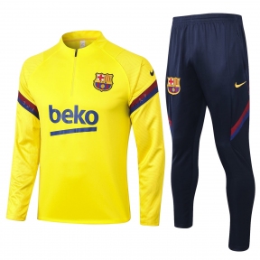 Тренировочный спортивный костюм Барселоны 2020/2021 желтый