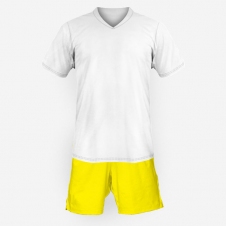 Детская футбольная форма Playfootball (white-yellow)