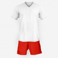 Детская футбольная форма Playfootball (white-red)