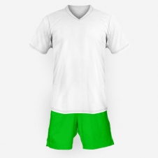 Детская футбольная форма Playfootball (white-green)