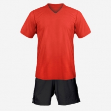 Детская футбольная форма Playfootball (red-black)