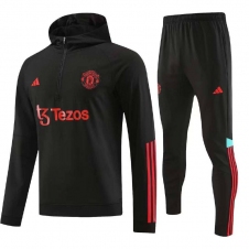 Спортивный костюм Манчестер Юнайтед с капюшоном 2023/2024 черный