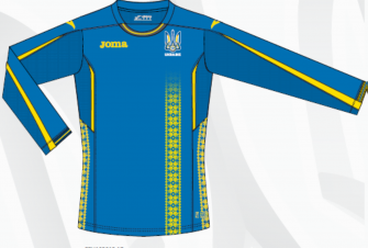 Футболка сборной Украины Joma игровая синяя с длинным рукавом (FFU102012.17)