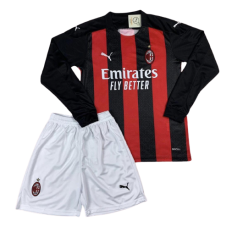 Детская футбольная форма Милан с длинным рукавом 2020/2021 stadium домашняя